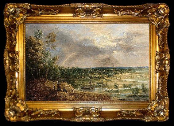 framed  Lucas van Uden Panoramic River Landscape, ta009-2